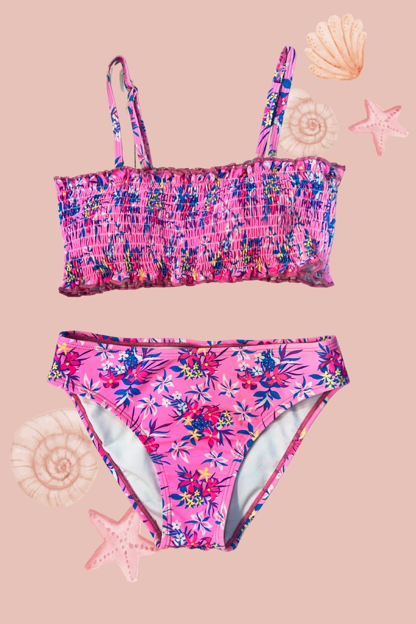 Teen Floral Shirred Two Piece SET