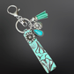 Embossed Leather Western Keychain with Charms