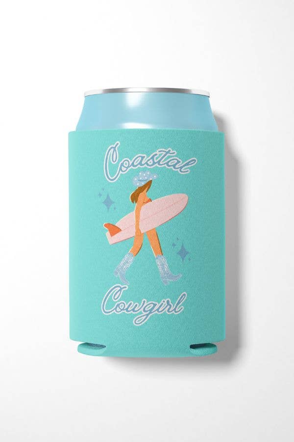 Brunette Coastal Cowgirl Can Cooler