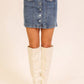 Stretchy Button Down Denim Skirt