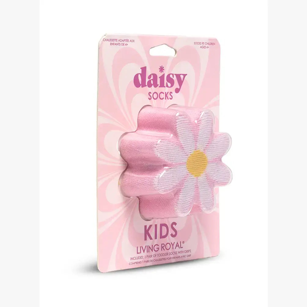 3D Packaged Crew Socks - Kids - Daisy Flower - Pink