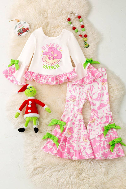 Howdy Grin Christmas character 2 piece set. OFG60127