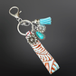 Embossed Leather Western Keychain with Charms