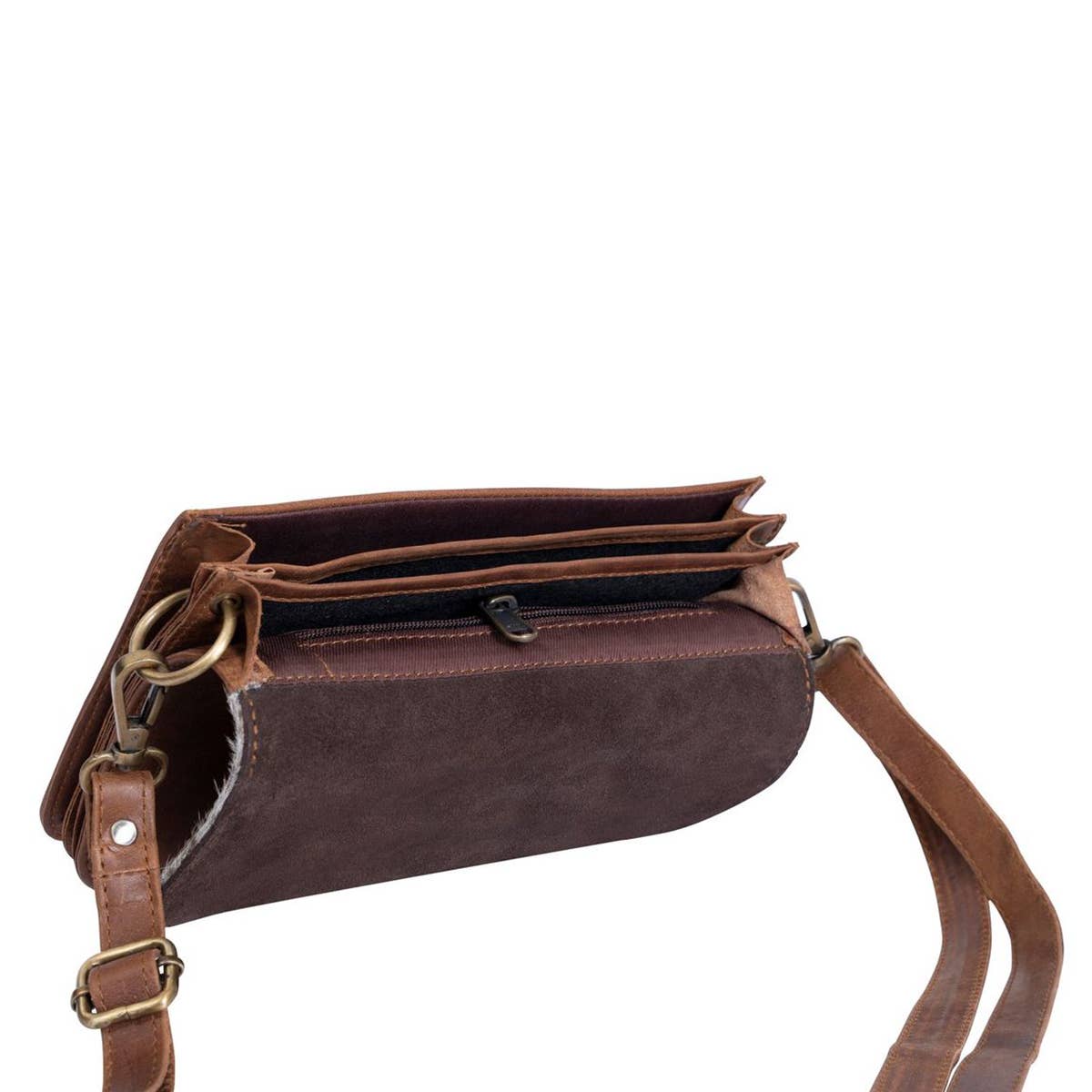 Cowhide Accordion Envelope Purse: NATURAL