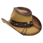 Heart Bling Rhinestone Belt Ombre Straw Cowboy Hat: Beige