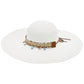 Blue Coastal Starfish Belt Floppy Straw Sun Hat