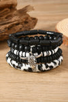 Timber Beads Western Skull Head Charm 5pcs Bracelet Set