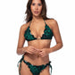 P1941-RUFFLED TRIM PRINTED TRIANGLE BIKINI SET
