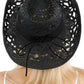 Longhorn Monochrome Belt Crochet Woven Cowboy Hat: Hot Pink