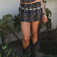 Embroidered Western Low Rise Mini Skirt