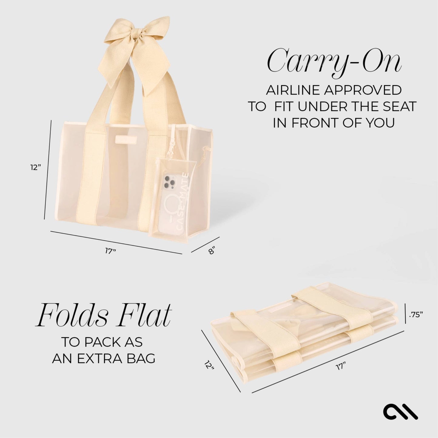 Special Edition Bow Ecru Raffia Beach Tote With Phone Pouch