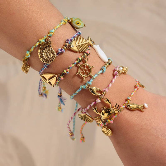 Corded Charm Bracelet