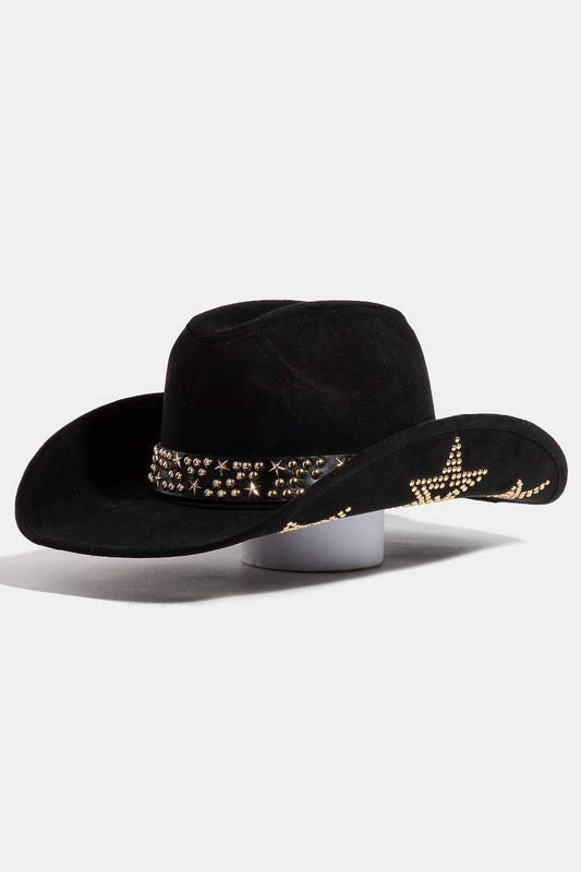 Embroidered Star Studded Western Cowboy Hat: GBK