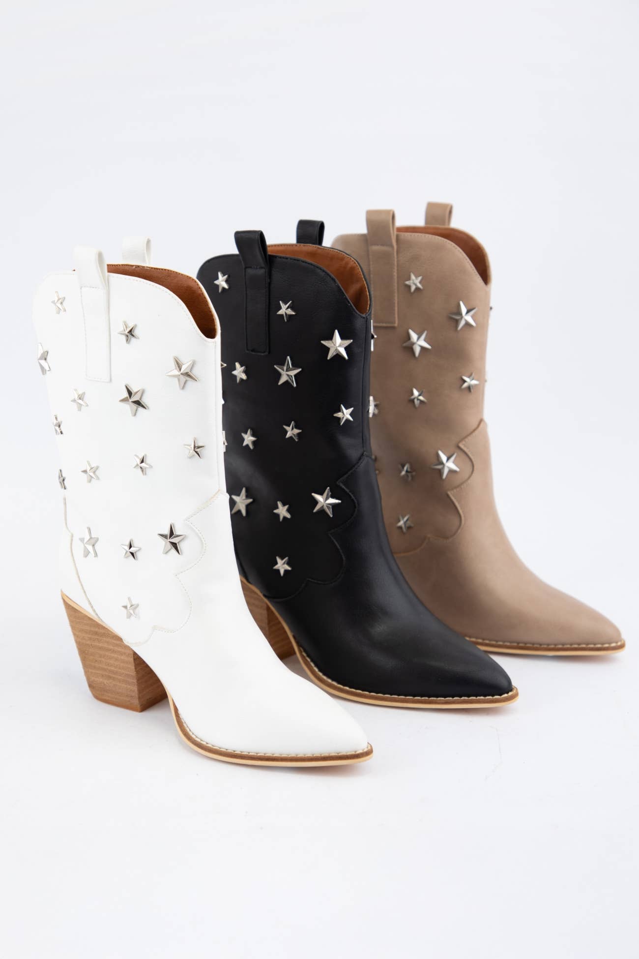 WEEKLY DEAL STAR STUD EMBELLISHED WESTERN BOOTS
