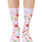 Novelty Graphic Crew Socks - Cowgirl Whimsy - Pink