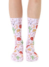 Novelty Graphic Crew Socks - Cowgirl Whimsy - Pink
