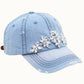 Denim Cotton Dad Cap with Bejewelled Glitz
