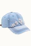 Denim Cotton Dad Cap with Bejewelled Glitz