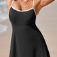 Color Block Edge Ribbed Pocketed Lined Swim Dress