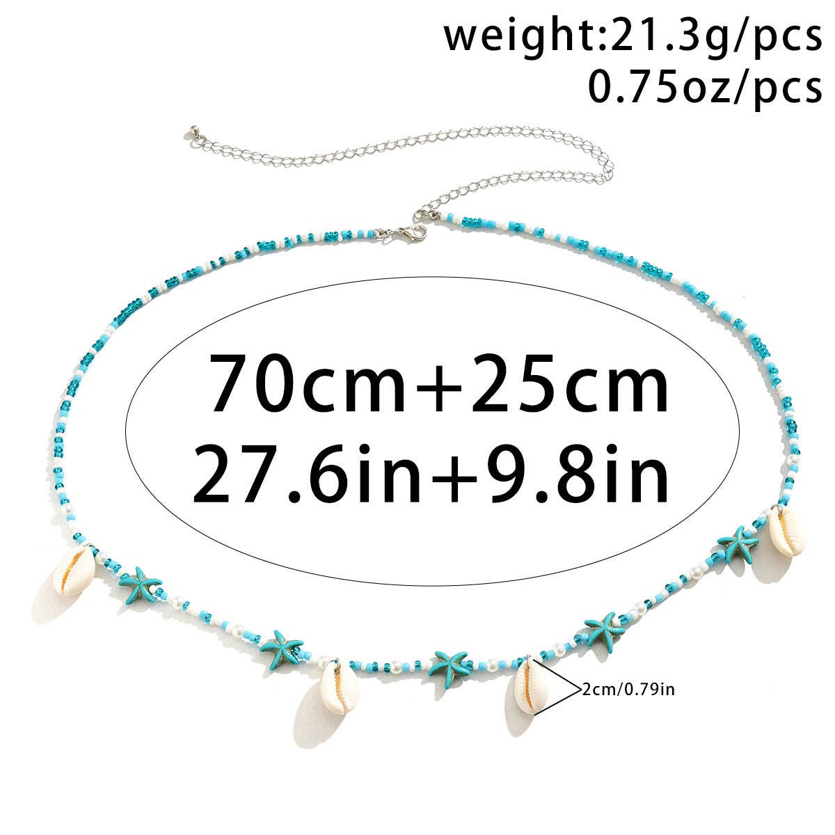 Simple Beaded Shell Waist Chain DPJYD18: 1