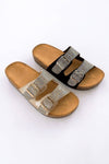JEWELED BIRKENSTOCK SLIDE: CHAMPAGNE / B18