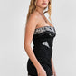 LAREDO Embroidered Suede Mini Dress: Black / 3 SMALL 2 MEDIUM 1 LARGE