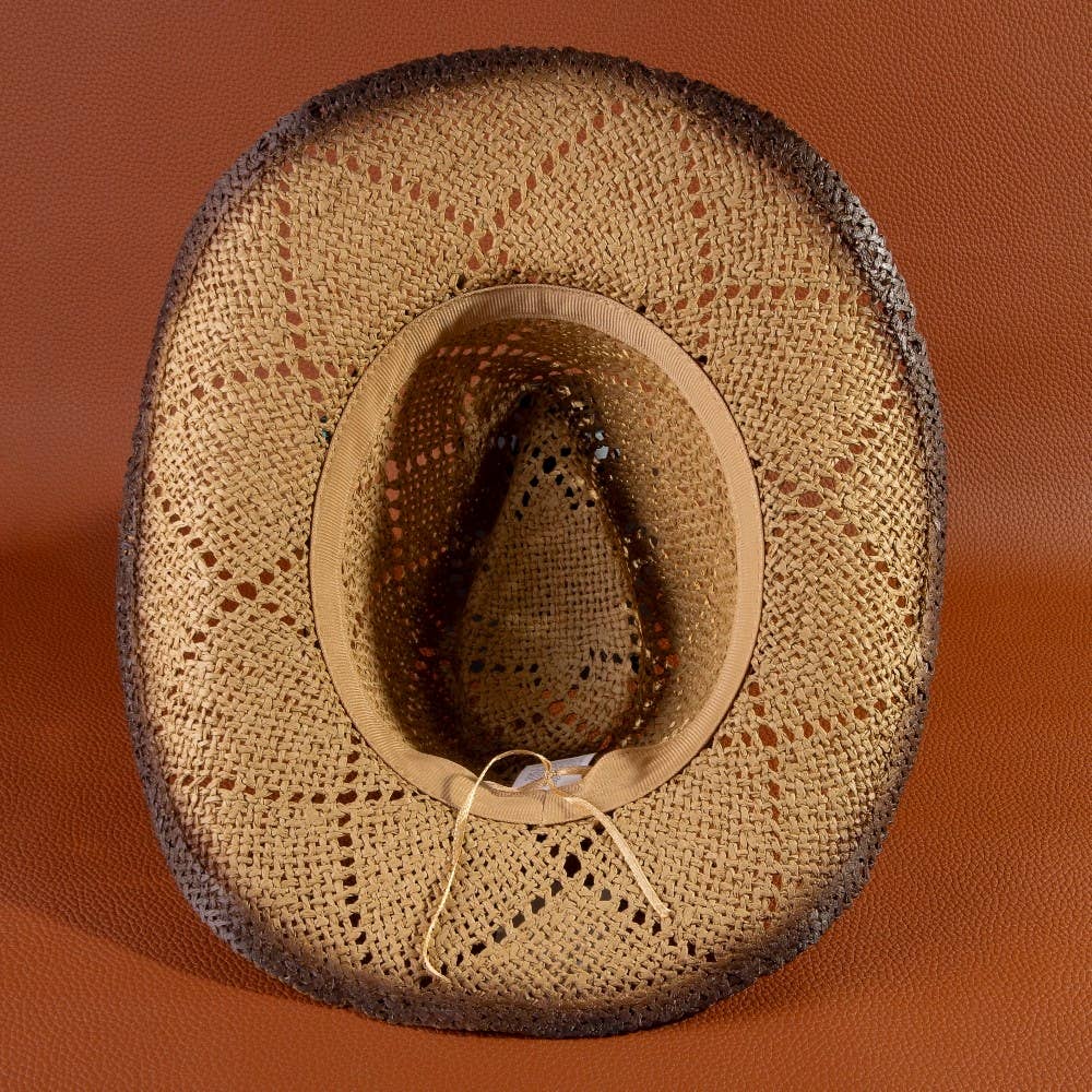 Cowrie Shell Straw Cowboy Hat