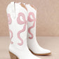 RUBY BOW SWIRLING PATTERNED WESTERN BOOTS: WHITE/ LIGHT BLUE / B12