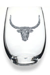 Longhorn Jeweled Stemless Wine Glass