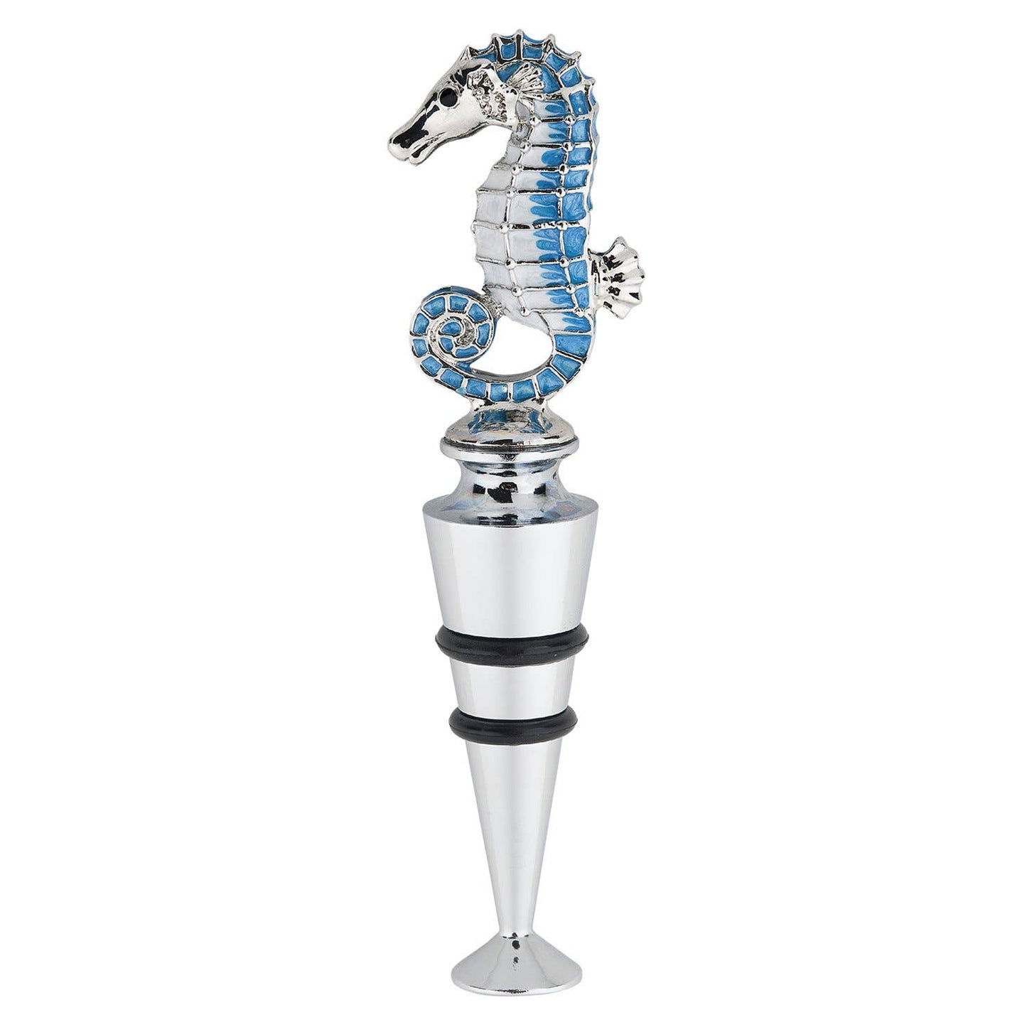Seahorse Zinc Alloy Wine Bottle Stopper, Painted: Zinc Alloy / 4 1/2" L