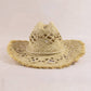 Frayed Edge Open Weave Straw Cowboy Hat: IV
