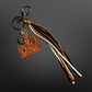 Cow Tag Tassel Vegan Leather Keychain