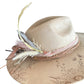 Suede Rancher Hat, Cowboy Hat | Sunflower Floral Brim: Beige