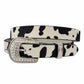 Western Crystal Buckle and Loop w. Genuine Cow Hair Belt