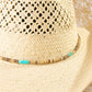Beaded Straw Cowboy Hat