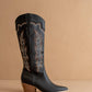 The Ainsley Black | Embroidered Cowboy Western Boot: Black