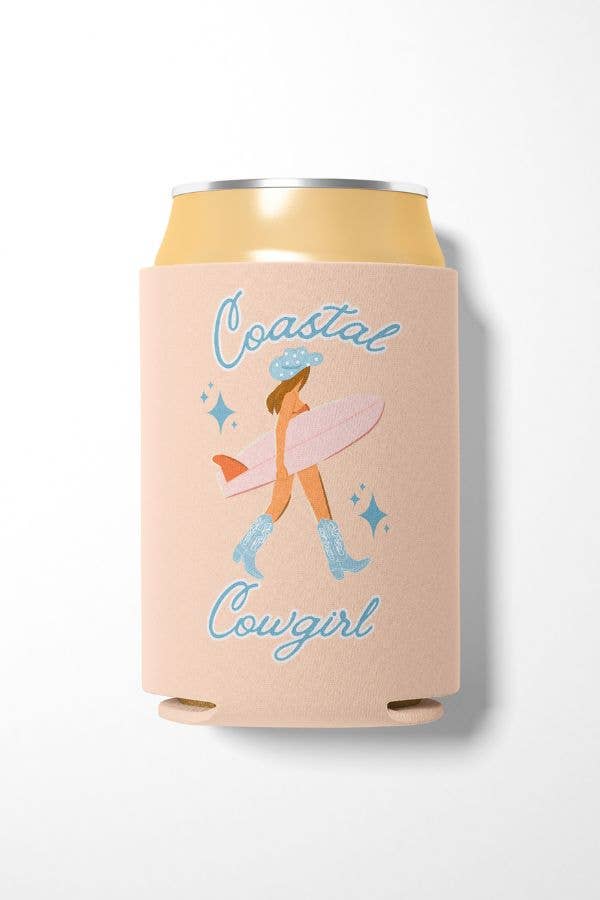 Brunette Coastal Cowgirl Can Cooler