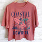 COASTAL COWGIRL BEACH CLUB GRAPHIC LONG CROP TOP: Natural