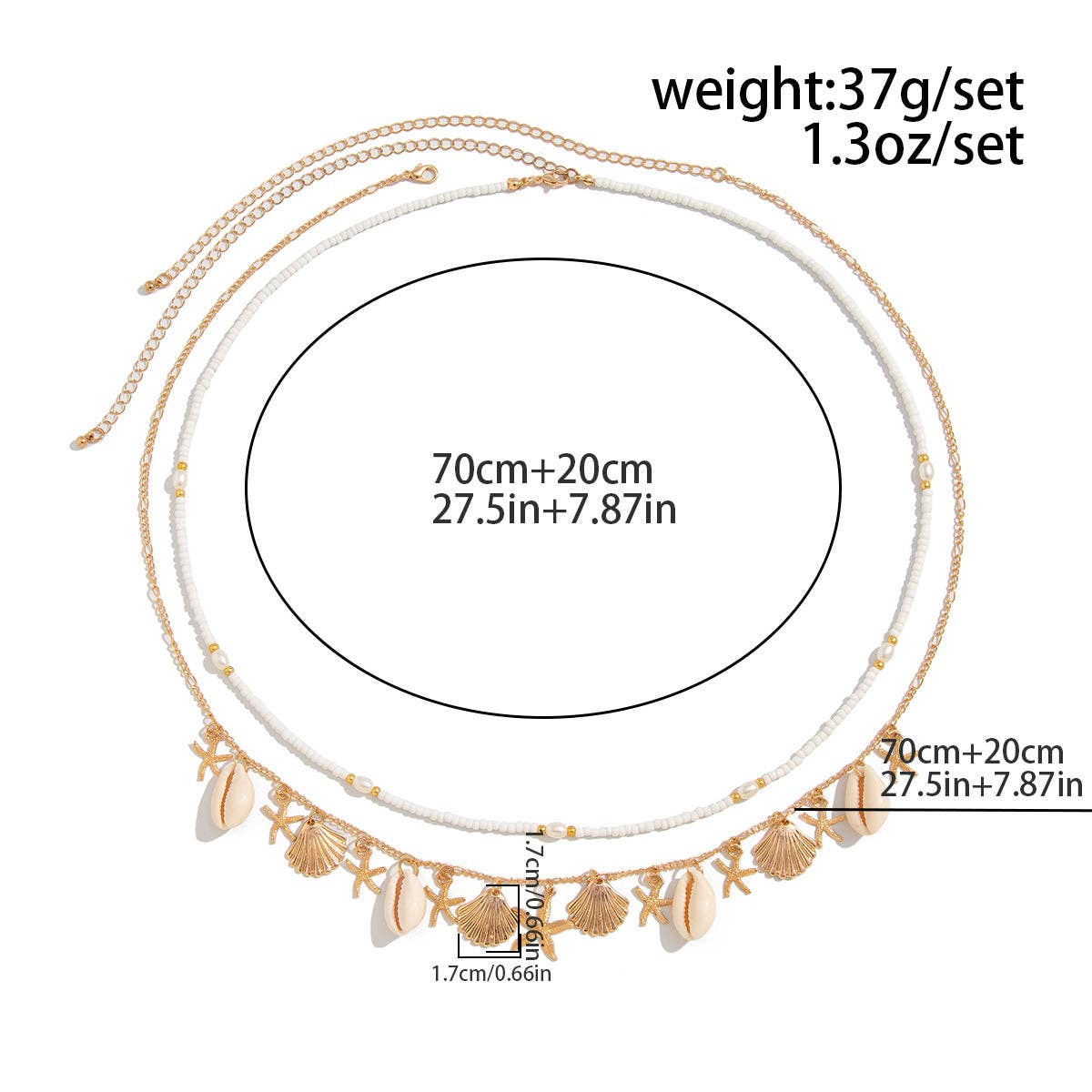 Boho Starfish Conch Pendant Waist Chain DP25D735