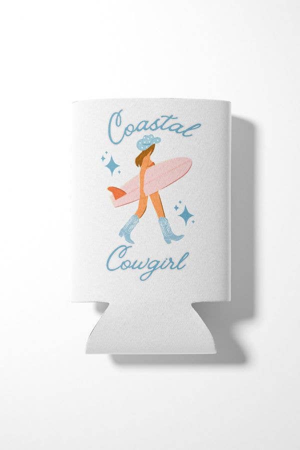 Brunette Coastal Cowgirl Can Cooler