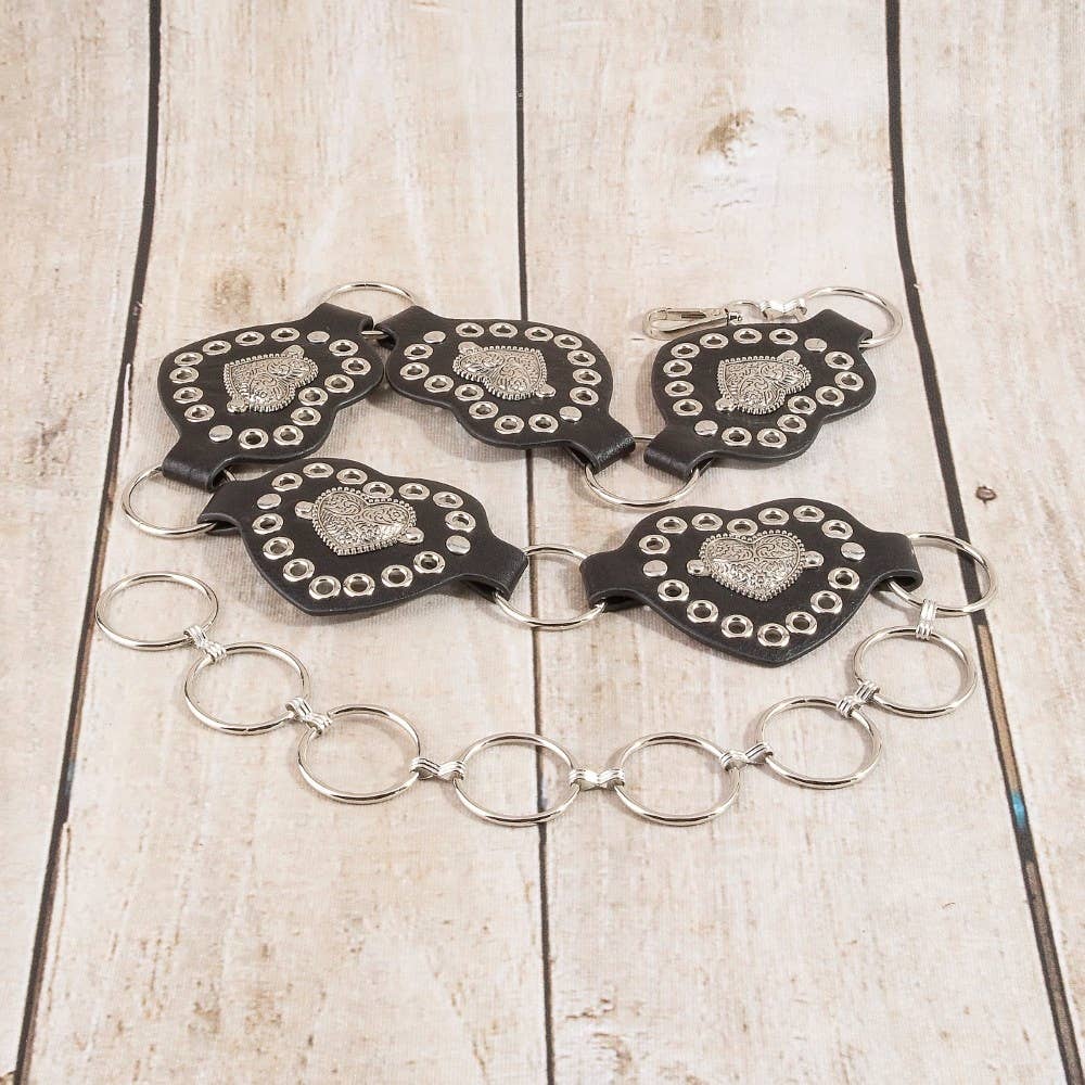 Heart Concho Ring Chain Belt