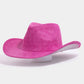 Wide Brim Suede Rhinestone Studded Western Cowboy Hat: IV