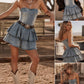Western Charm Stretch Denim Dress