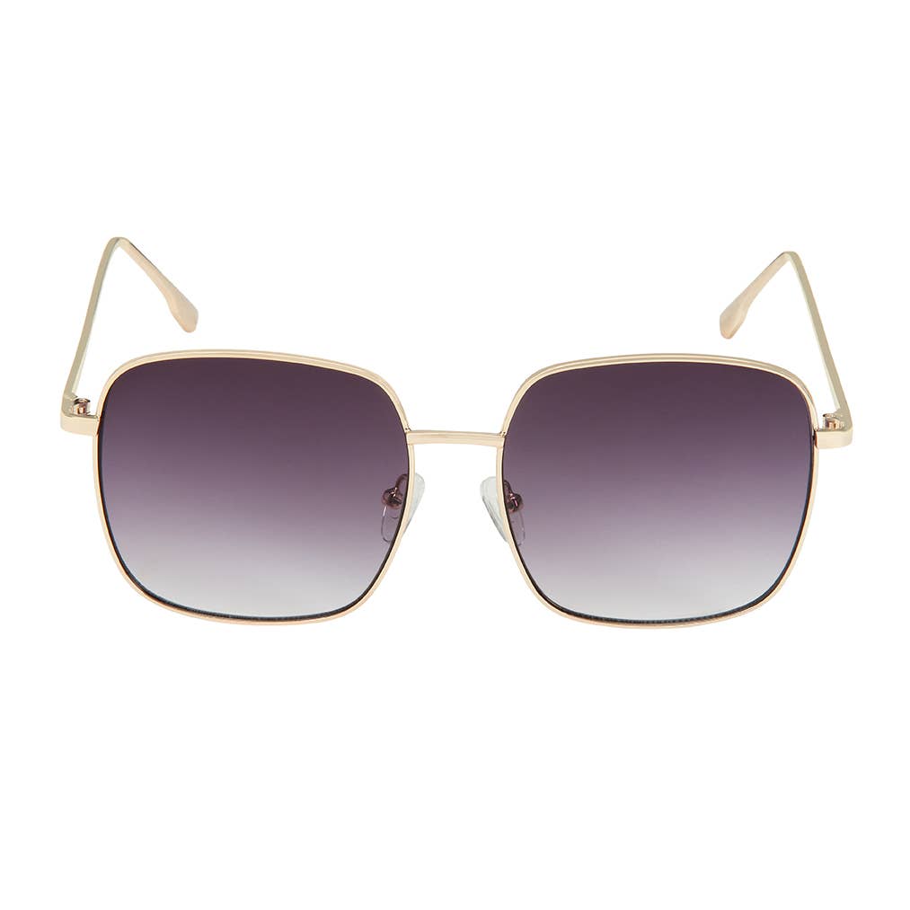 Women's Metal Square Gradient Lens Sunglasses