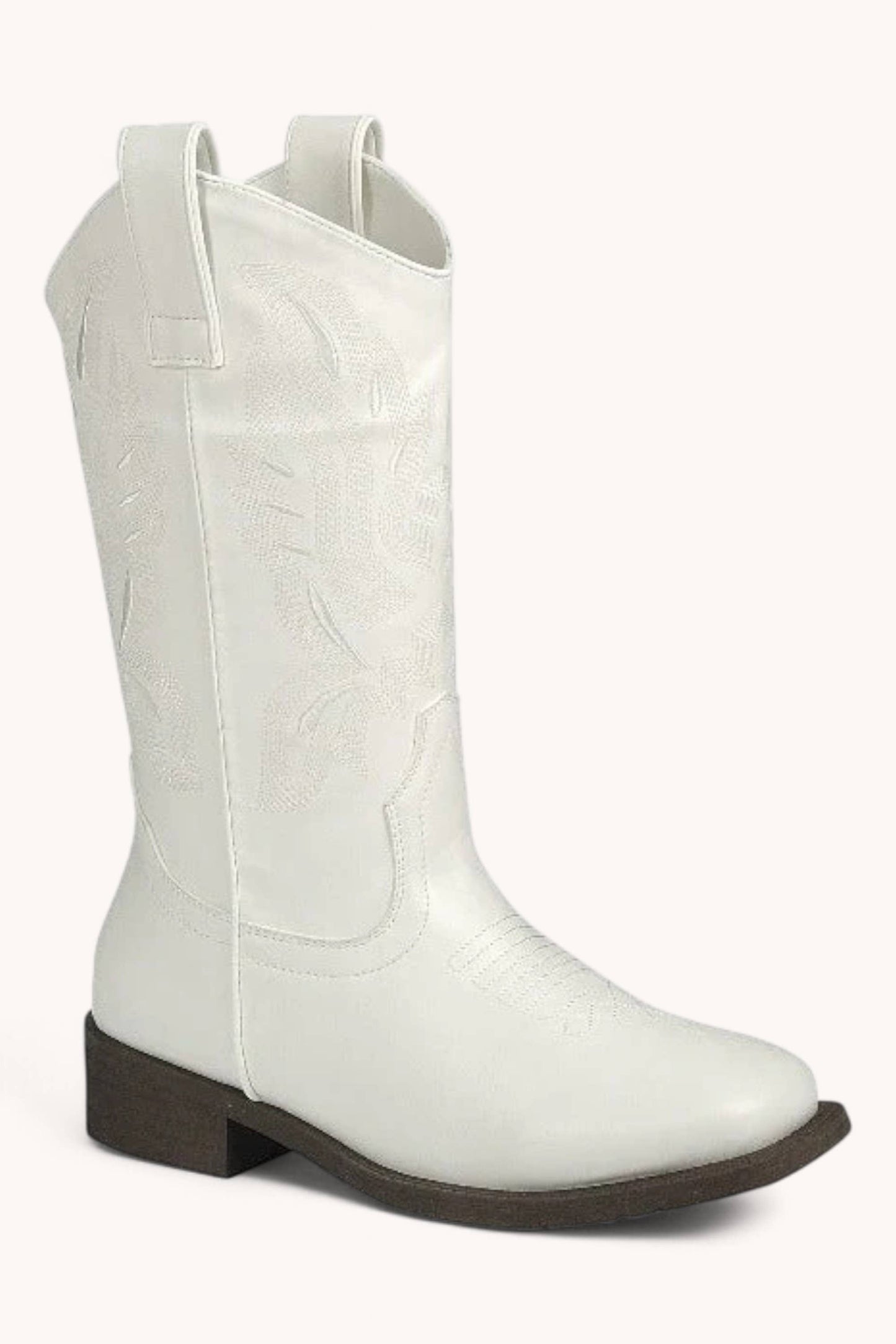 COWBOY-01 SEMI-SQUARE-TOE MID-CALF COWBOY BOOTS