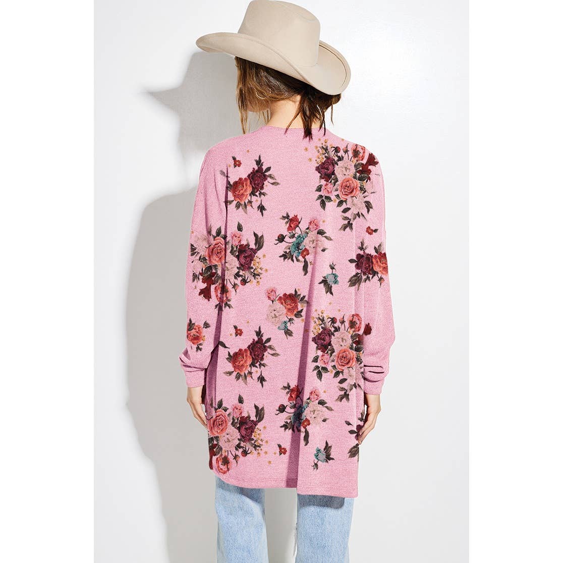 Floral print Knit casual style Cardigan