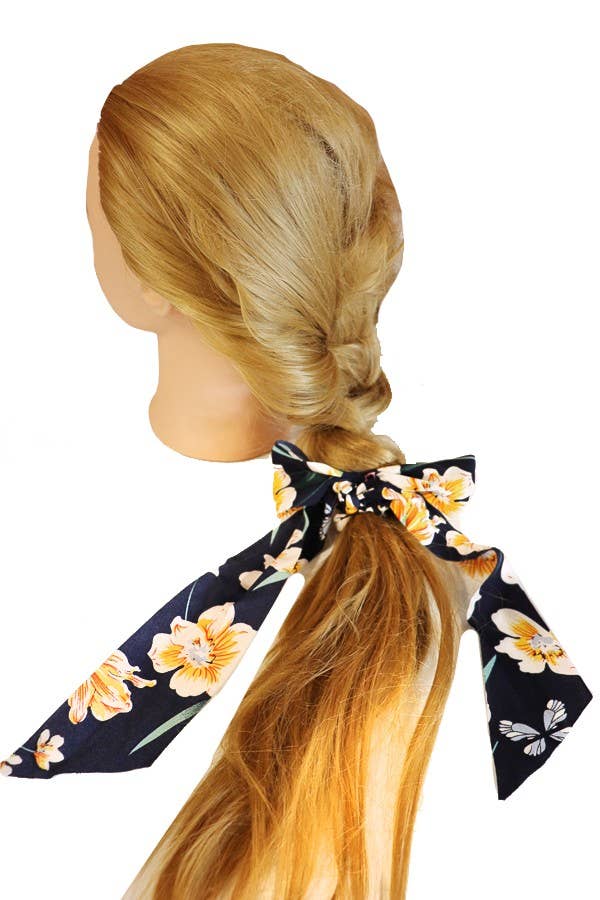 Floral Pattern Scrunchies Scarf
