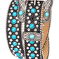 Turquoise Pave Western Belt: Brown