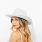 Pearl Rhinestone Stud Ribbon Bride Western Cowboy Hat: IV
