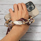 Fabric Scarf Chain Phone Holder Wristlet Strap: Beige